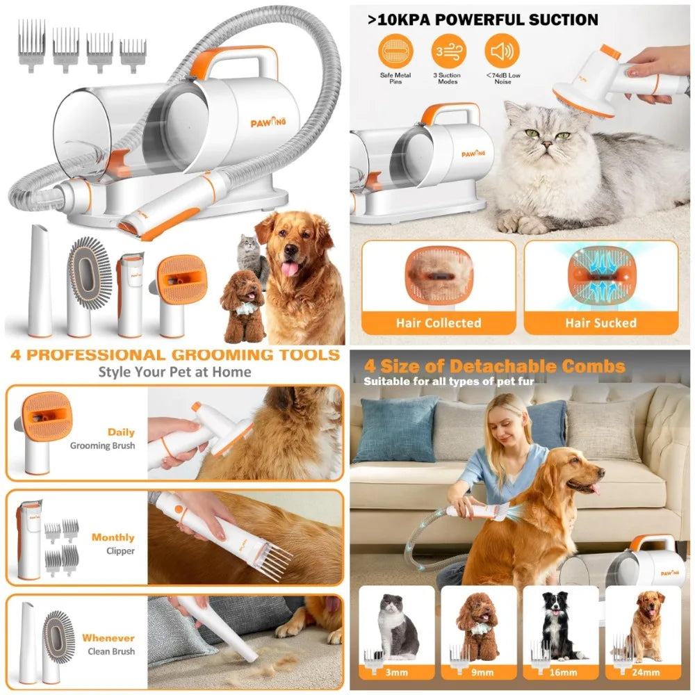 XMSJ Professional Pet Grooming Vacuum Kit For Dogs And Cats