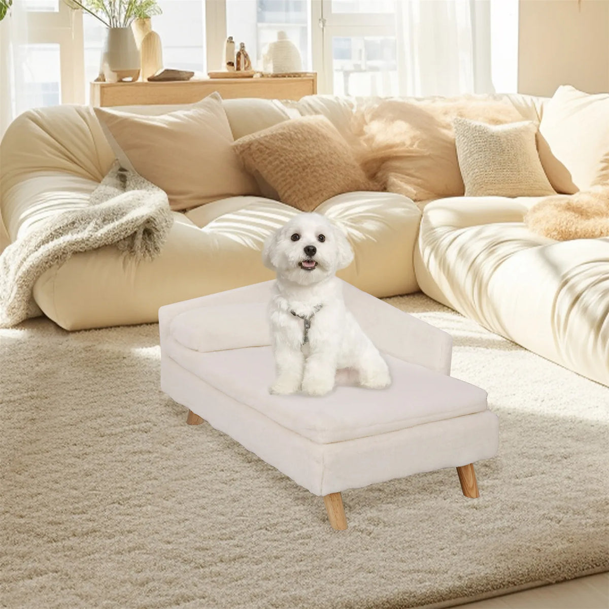 BINGOPAW Elevated Pet Bed With Cozy Waterproof Cushion For Pets