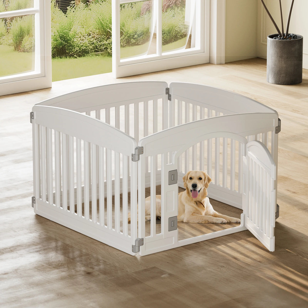 JHK Expandable Dog Playpen Portable Pet Fence For Home