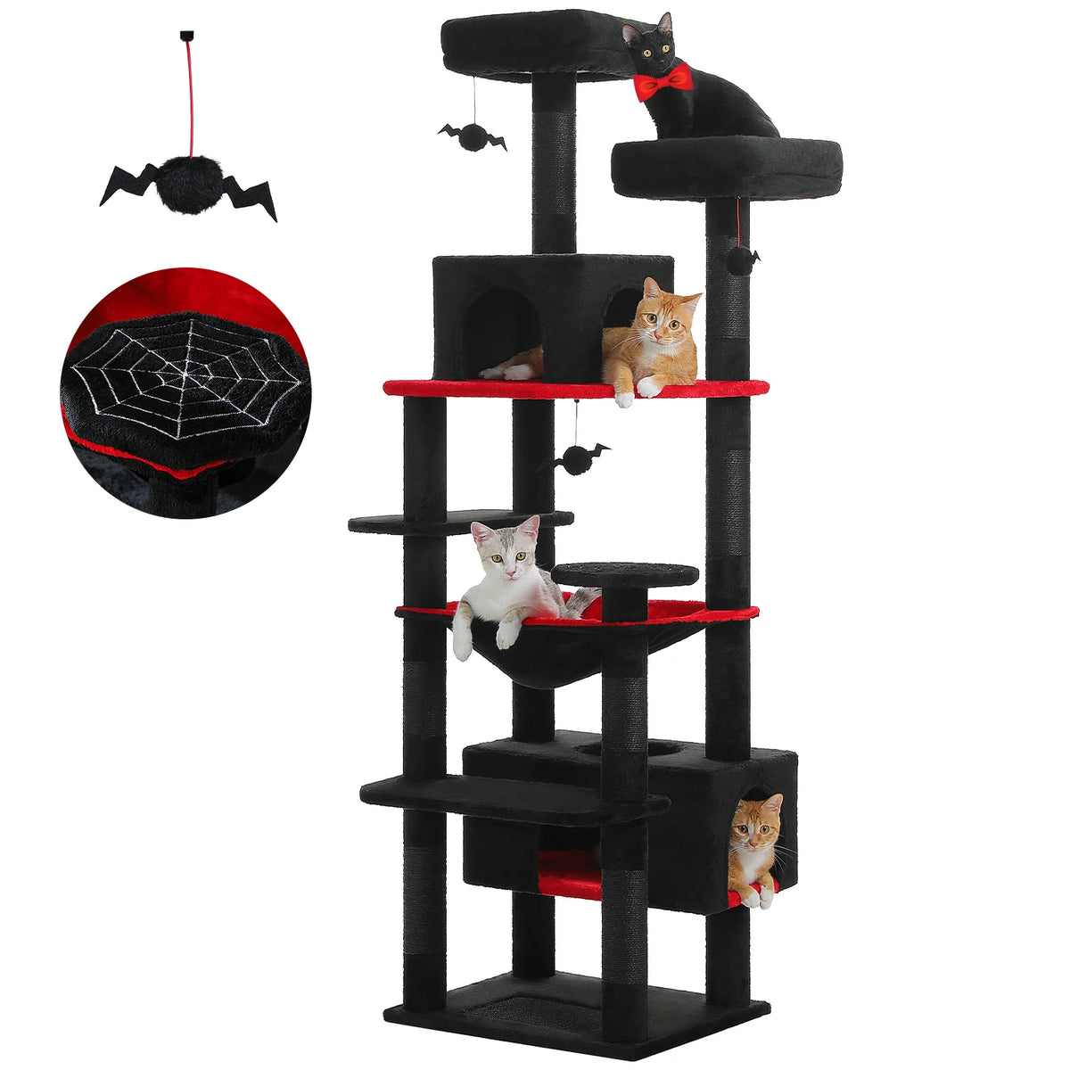 PAWZ Road Indoor Cat Tree Tower With Hammock And Scratch Posts