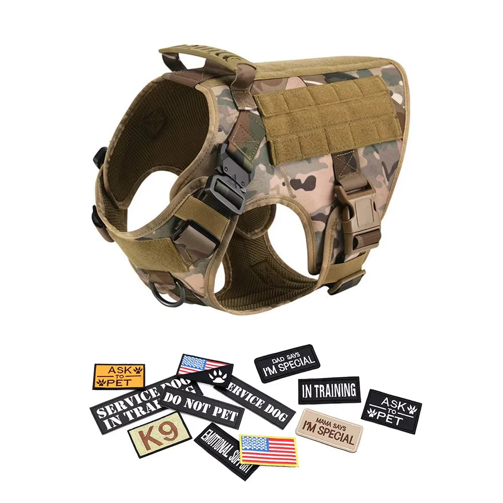 Petravel Padded Tactical Dog Harness Vest Set With Leash