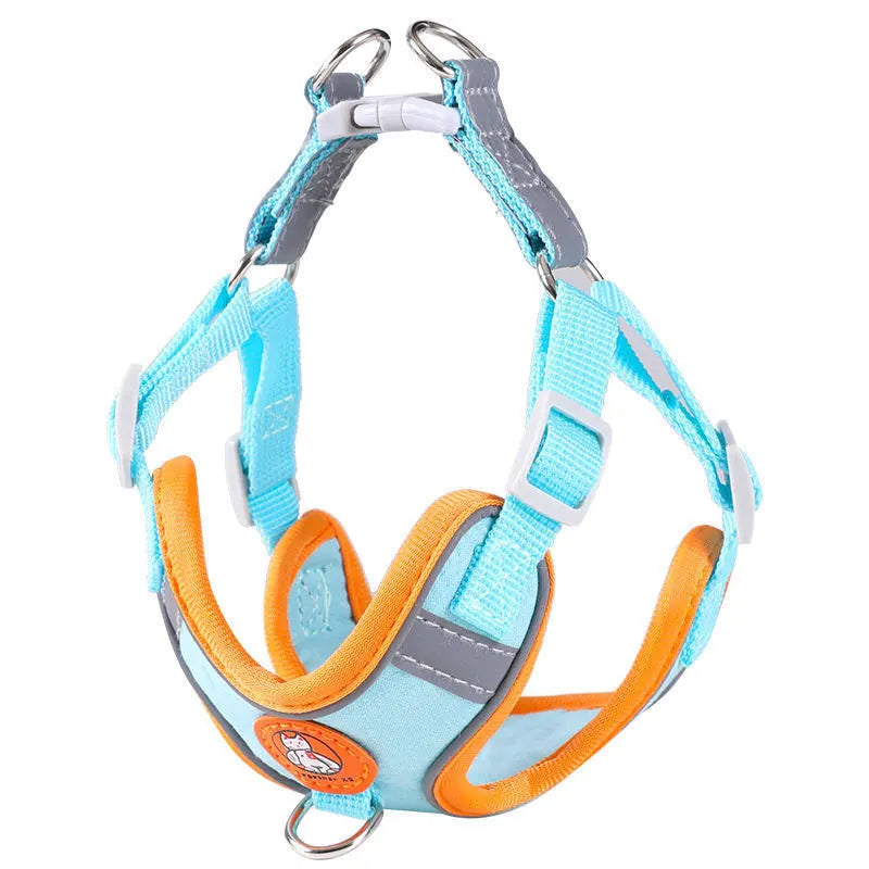 Adjustable Quick Release Dog Harness With Soft Webbing Leash