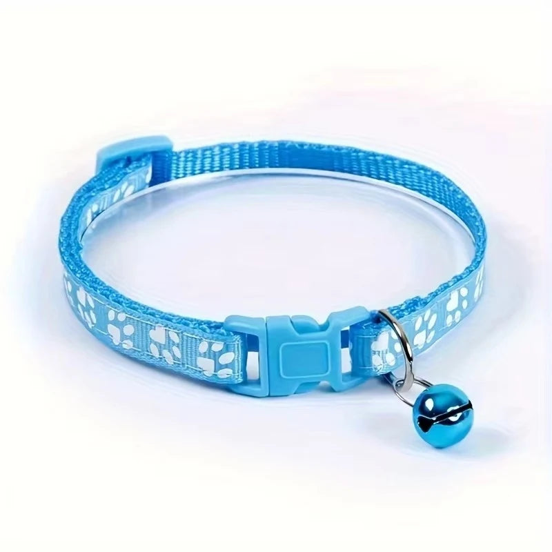 Adjustable Cat Collar With Decorative Bell And Ribbon Accent