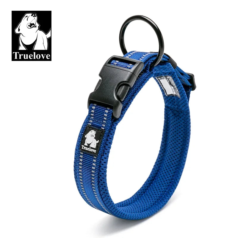 TrueLove Padded Reflective Adjustable Nylon Pet Collar