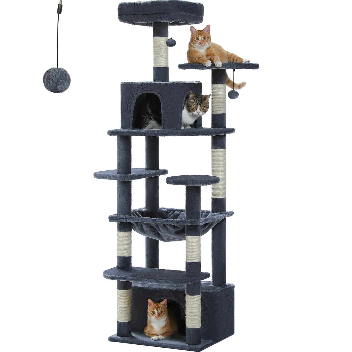 PAWZ Road Indoor Cat Tree Tower With Hammock And Scratch Posts