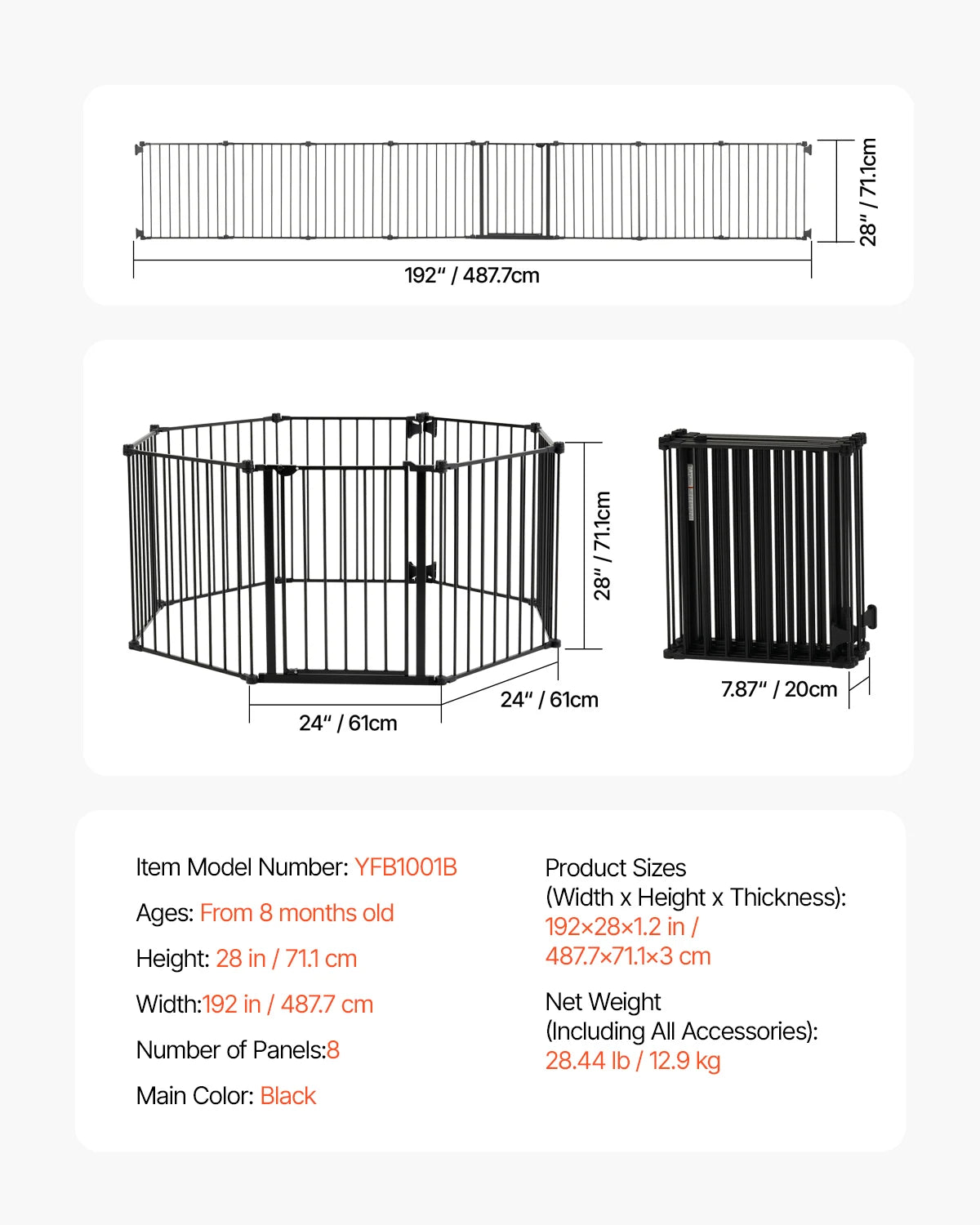 SucceBuy Pressure Mount Easy Step Baby Pet Safety Gate