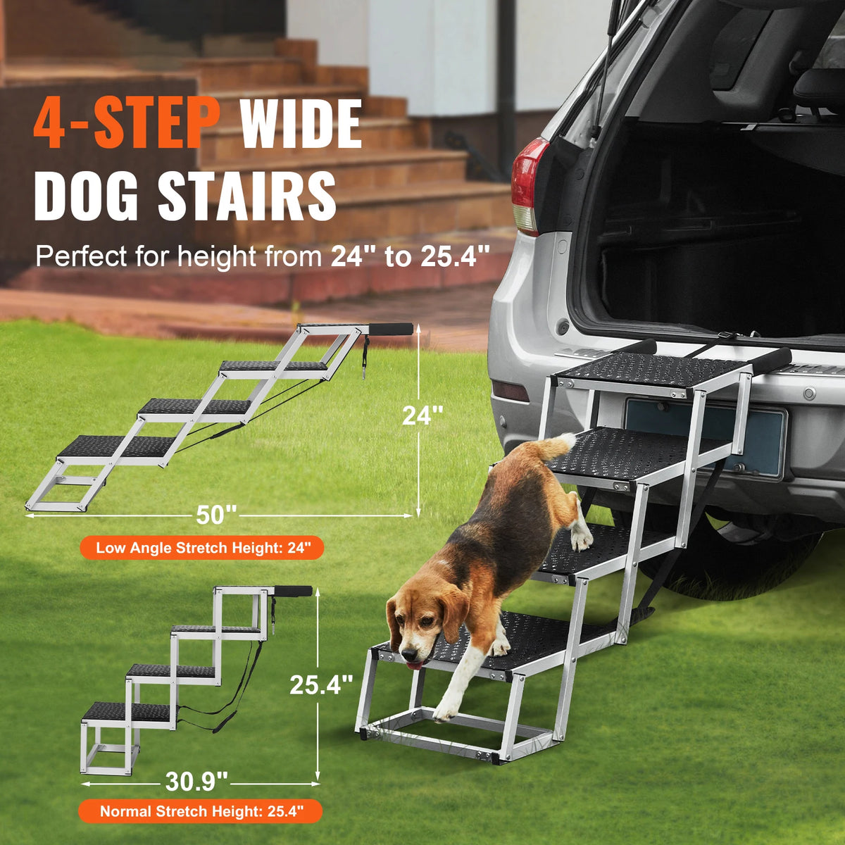 SucceBuy Folding Dog Car Steps for Easy Pet Access