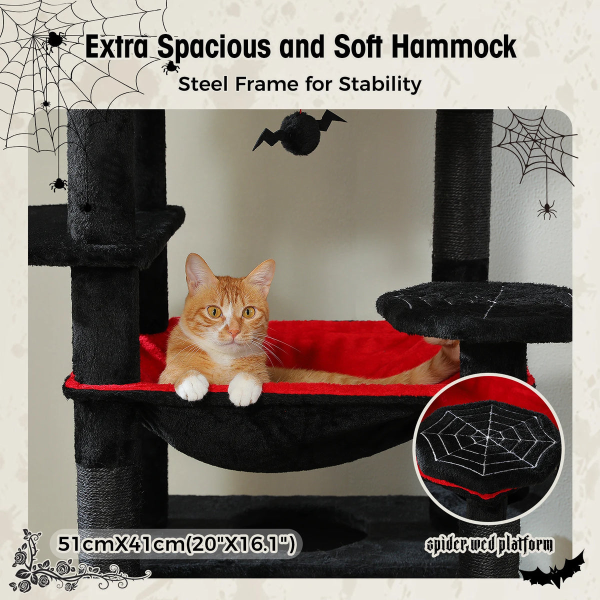 PAWZ Road Indoor Cat Tree Tower With Hammock And Scratch Posts