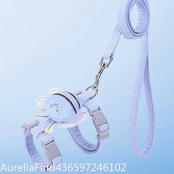 Adjustable Pet Harness Collar Leash Set For Cats And Dogs