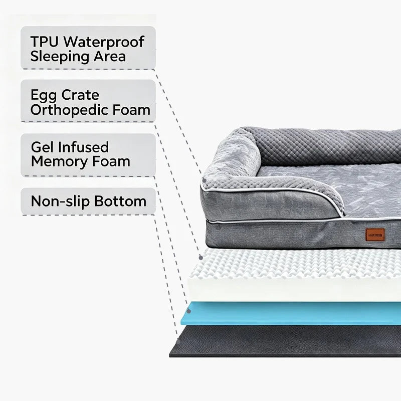 Waterproof Memory Foam Orthopedic Dog Bed With Non Slip Base