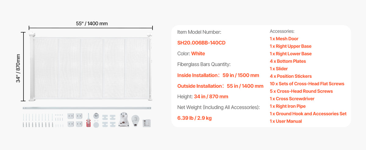SucceBuy Retractable Baby And Pet Safety Gate For Home Doorways