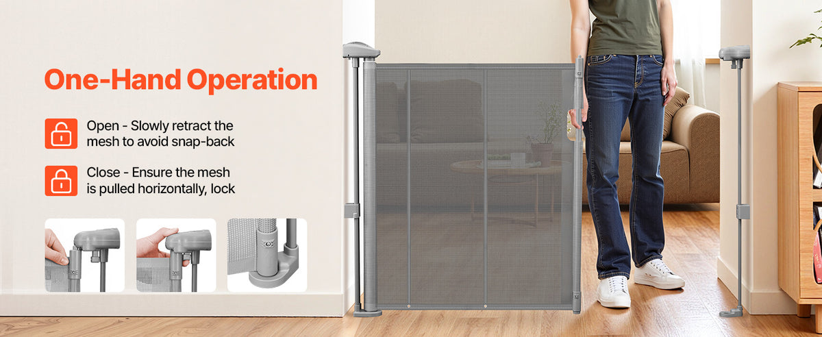 SucceBuy Retractable Mesh Barrier Gate For Children And Pets