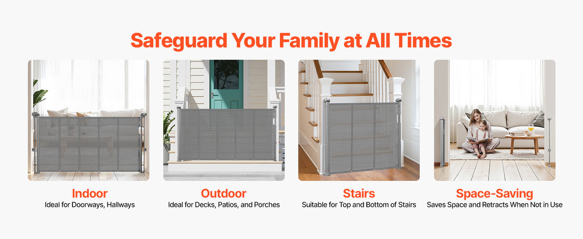 SucceBuy Retractable Mesh Safety Gate For Kids And Pets