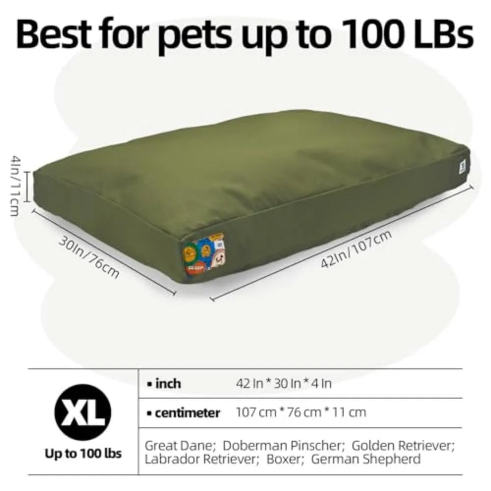 Premium Durable Canvas Dog Bed With Waterproof Removable Cover