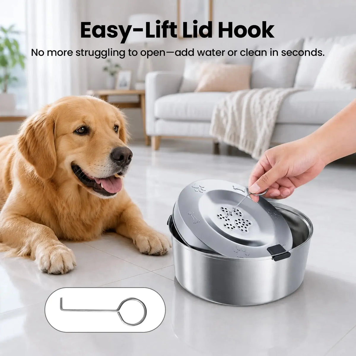 Kactoily Stainless Steel Slow Drinking Dog Water Bowl
