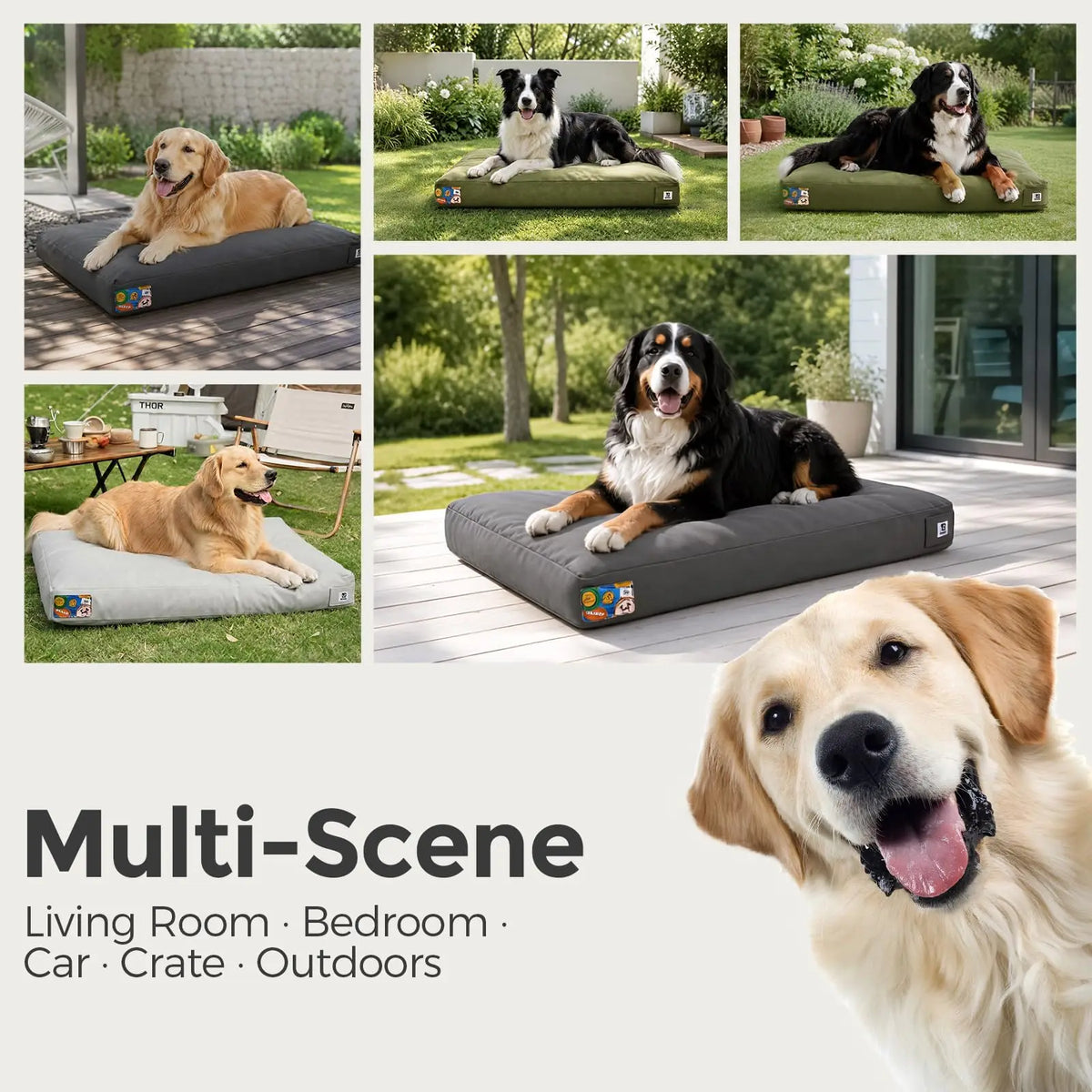 Premium Durable Canvas Dog Bed With Waterproof Removable Cover