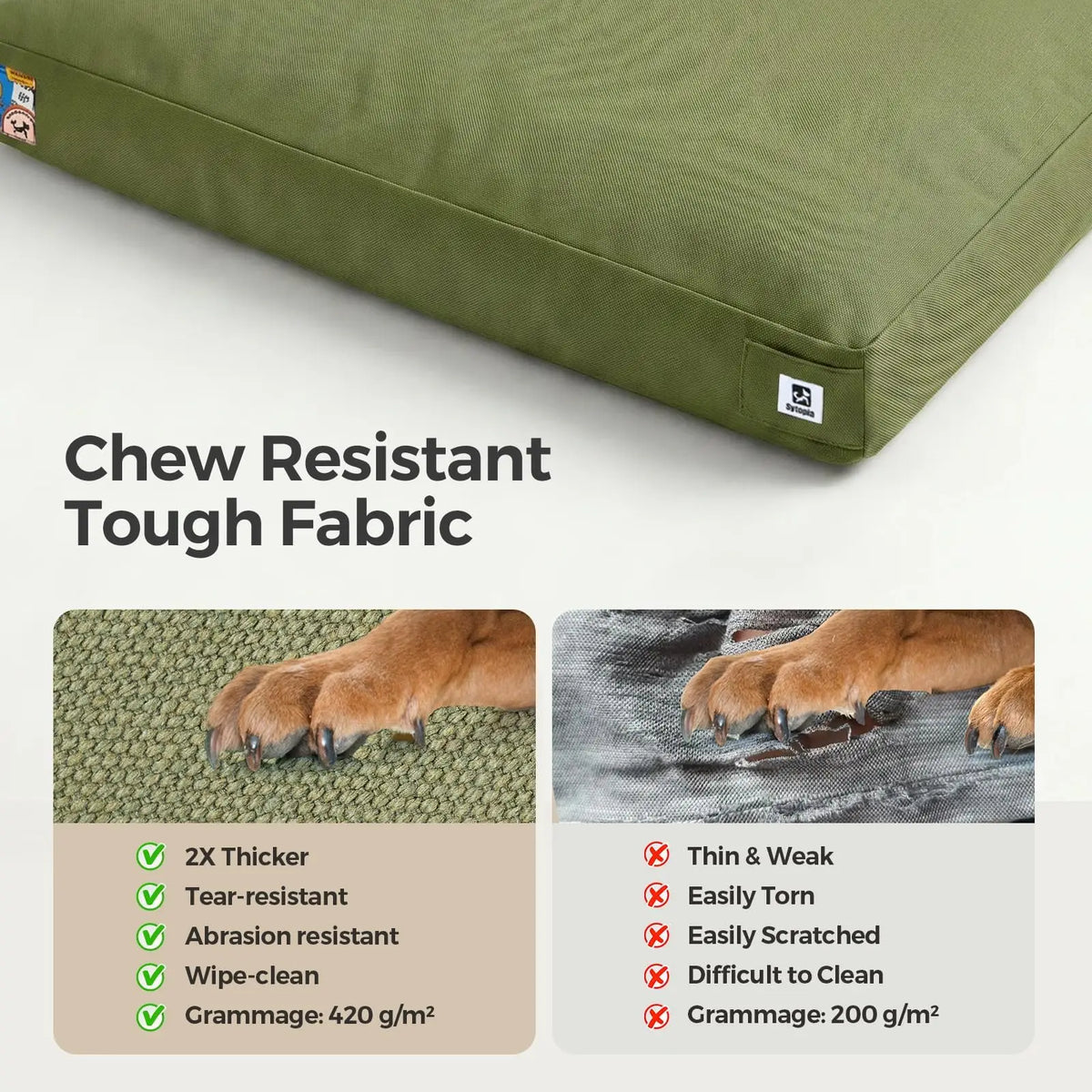 Premium Durable Canvas Dog Bed With Waterproof Removable Cover