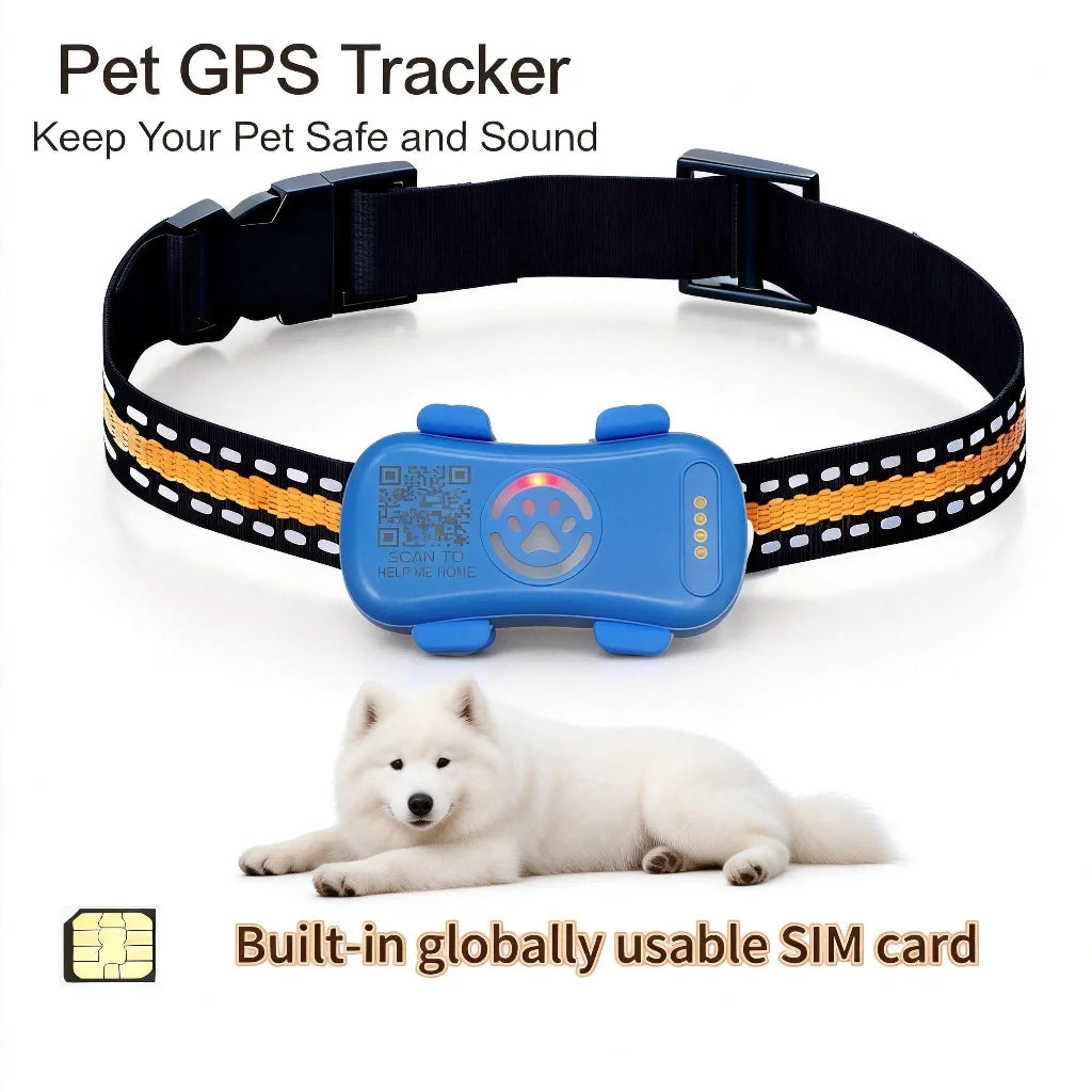 Wanwaytech 4G LTE GPS Pet Tracker Dogs Cats QR Locator
