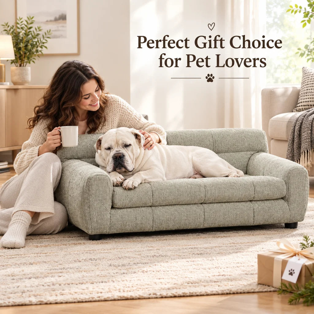 Breathable Linen Pet Sofa With Backrests And Armrests For Dogs