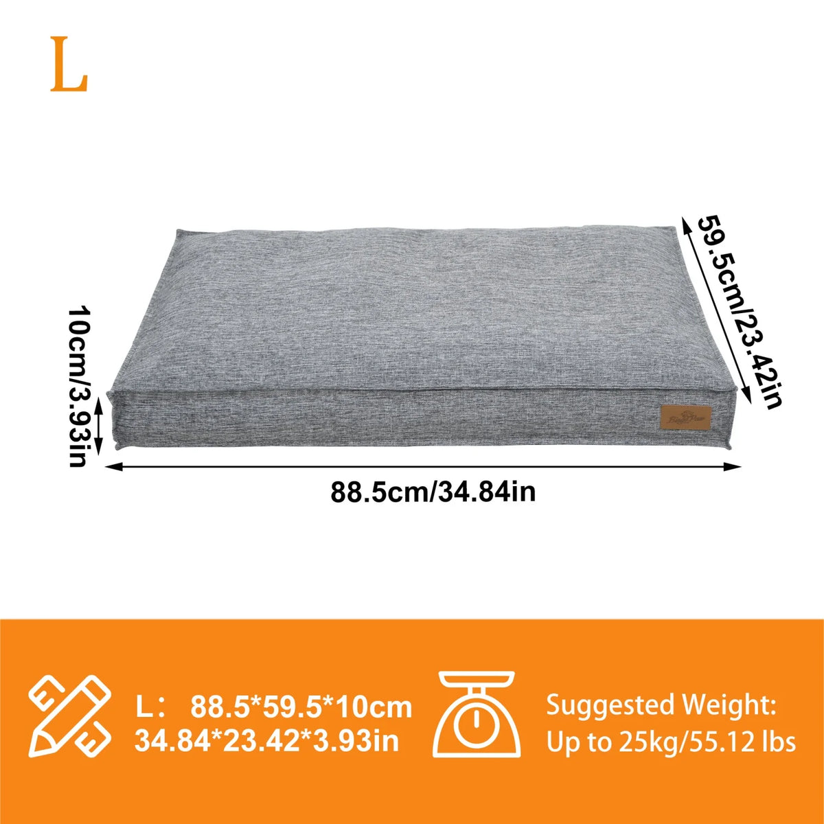 Bingopaw Waterproof Foam Dog Crate Bed With Linen Cover