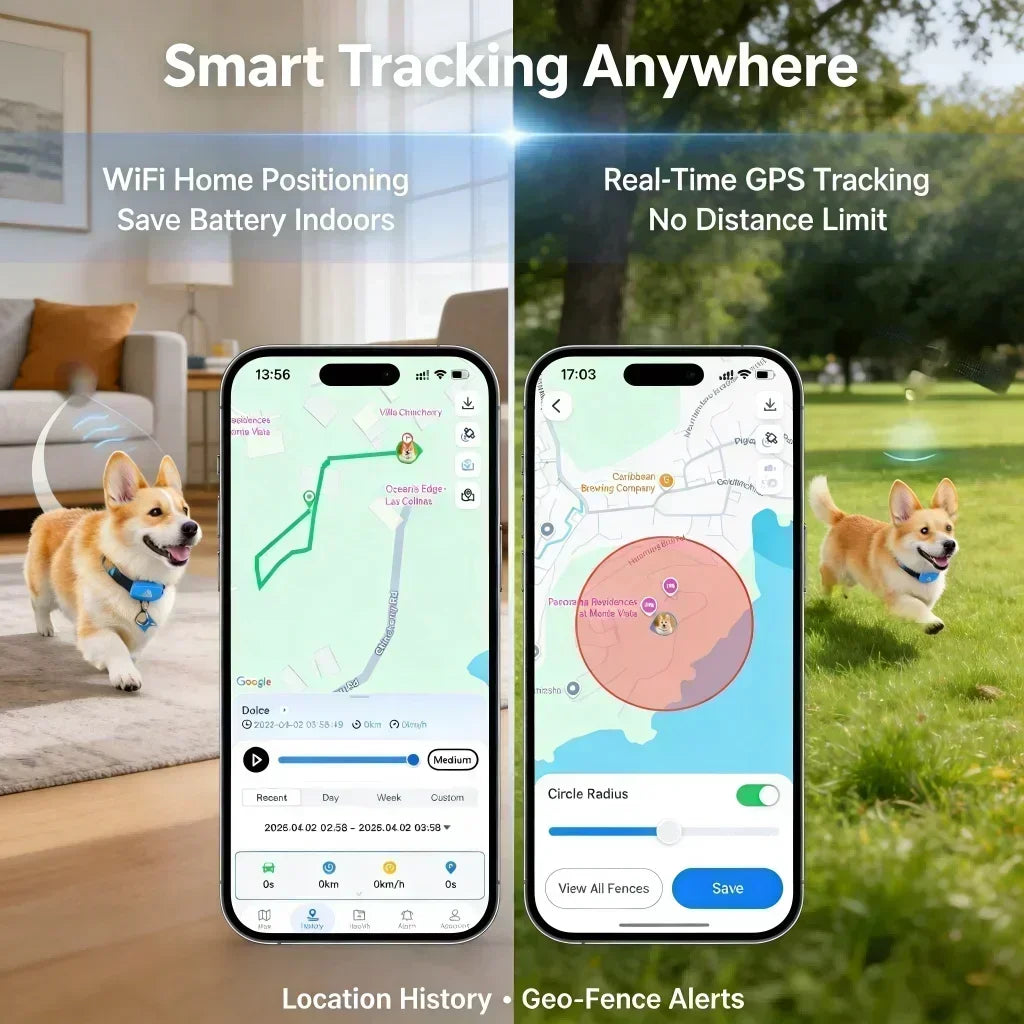 WANWAYTECH 4G GPS Pet Tracker for Dogs and Cats Waterproof Tracking