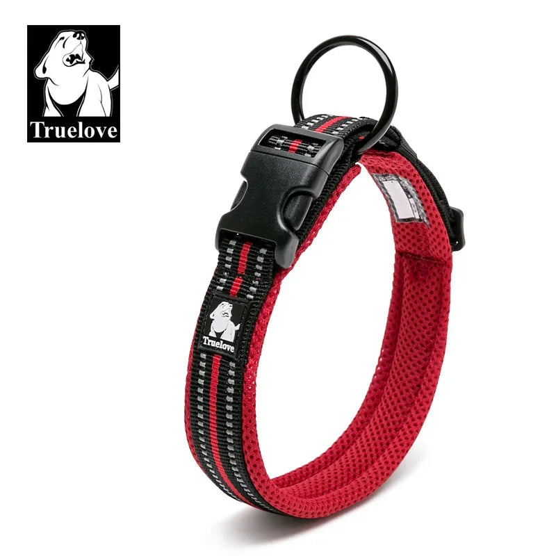 TrueLove Padded Reflective Adjustable Nylon Pet Collar