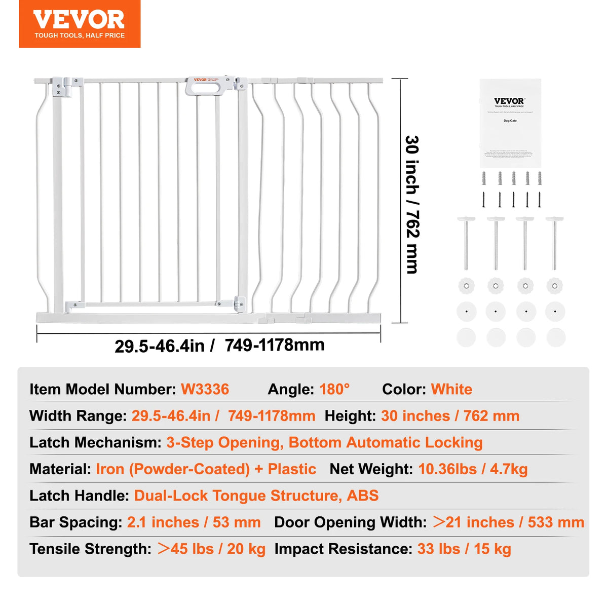 SucceBuy Pressure Mount Easy Step Baby Pet Safety Gate