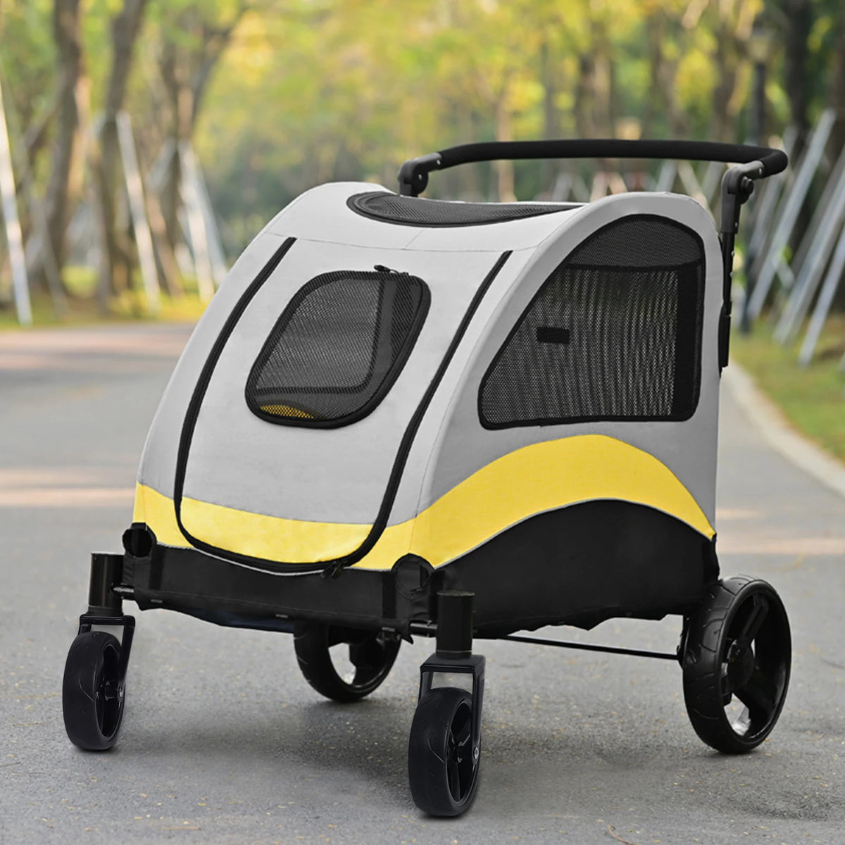 Breathable Foldable Four Wheel Pet Dog And Cat Travel Stroller