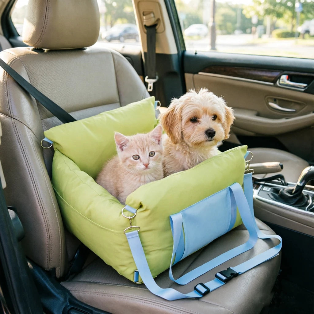 HiMISS Waterproof Dog Car Seat Booster Safety Tether Storage Pockets