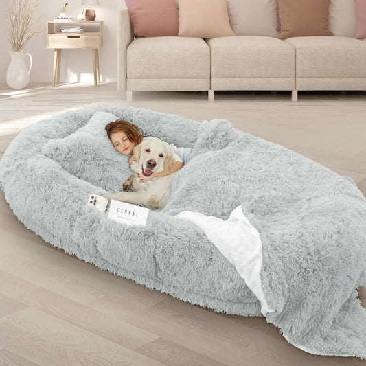 Premium Washable Giant Human And Pet Memory Foam Bed With Pillow