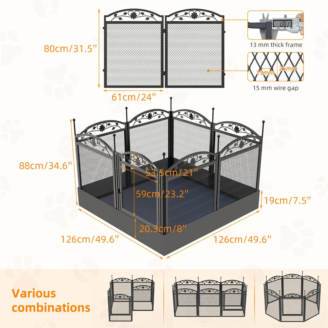 Bingopaw Heavy Duty 8 Panel Metal Dog Playpen Indoor Outdoor