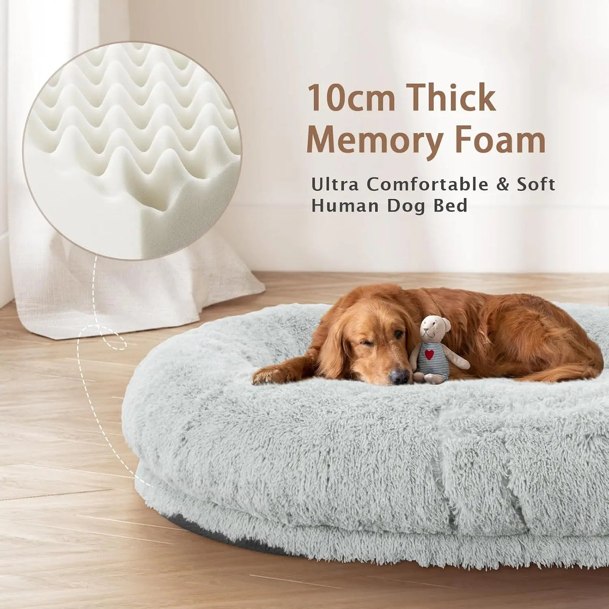 Premium Washable Giant Human And Pet Memory Foam Bed With Pillow