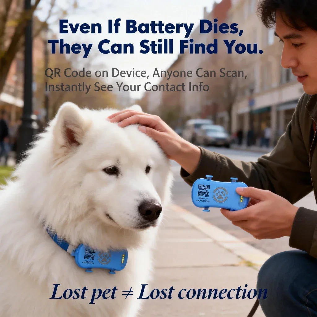 Wanwaytech 4G LTE GPS Pet Tracker Dogs Cats QR Locator