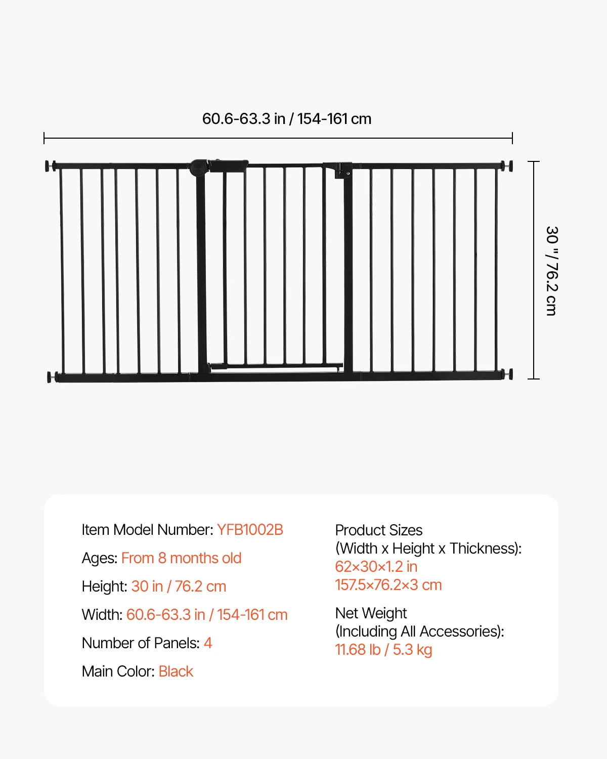 SucceBuy Pressure Mount Easy Step Baby Pet Safety Gate