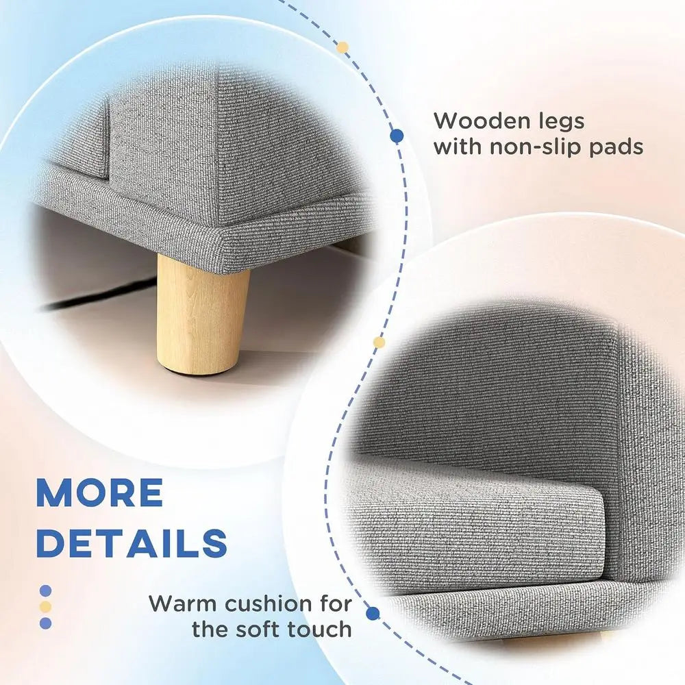 Luxury Dog Sofa Bed With Washable Cover And Wooden Legs