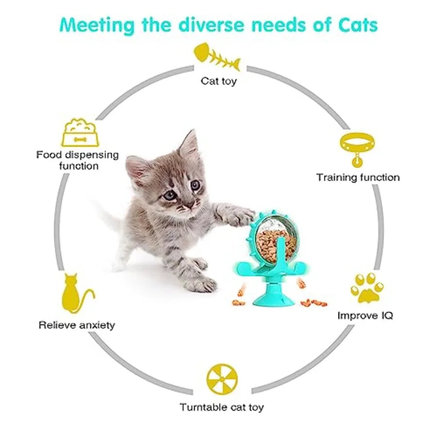 Interactive Rotating Treat Dispenser Toy For Cats And Dogs