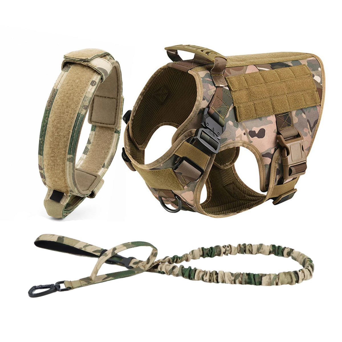 Petravel Tactical Dog Harness Padded Quick Release Buckle Design