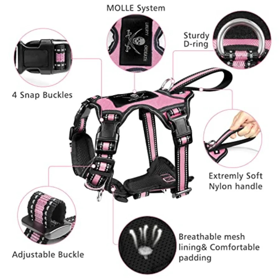 Reflective Nylon Dog Harness And Leash Set For Puppies