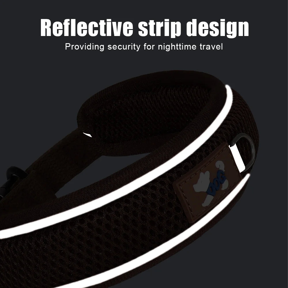Personalized Reflective Mesh Dog Collar Featuring Padded Comfort