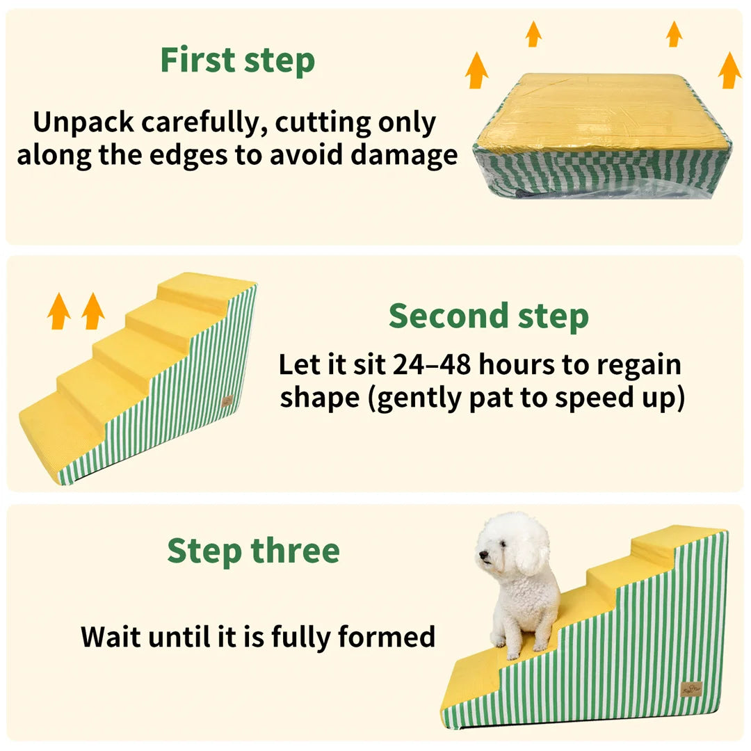 High Density Foam Pet Stairs With Non Slip Gentle Slope