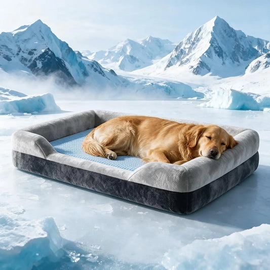 Orthopedic Memory Foam Dog Bed With Cooling Gel Cover