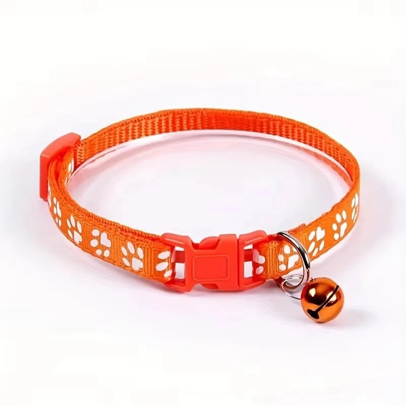 Adjustable Cat Collar With Decorative Bell And Ribbon Accent