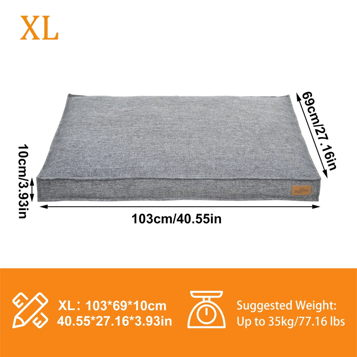Bingopaw Waterproof Foam Dog Crate Bed With Linen Cover