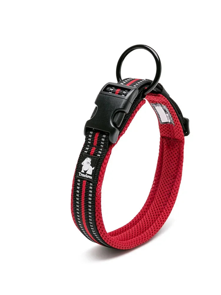 TrueLove Padded Reflective Adjustable Nylon Pet Collar