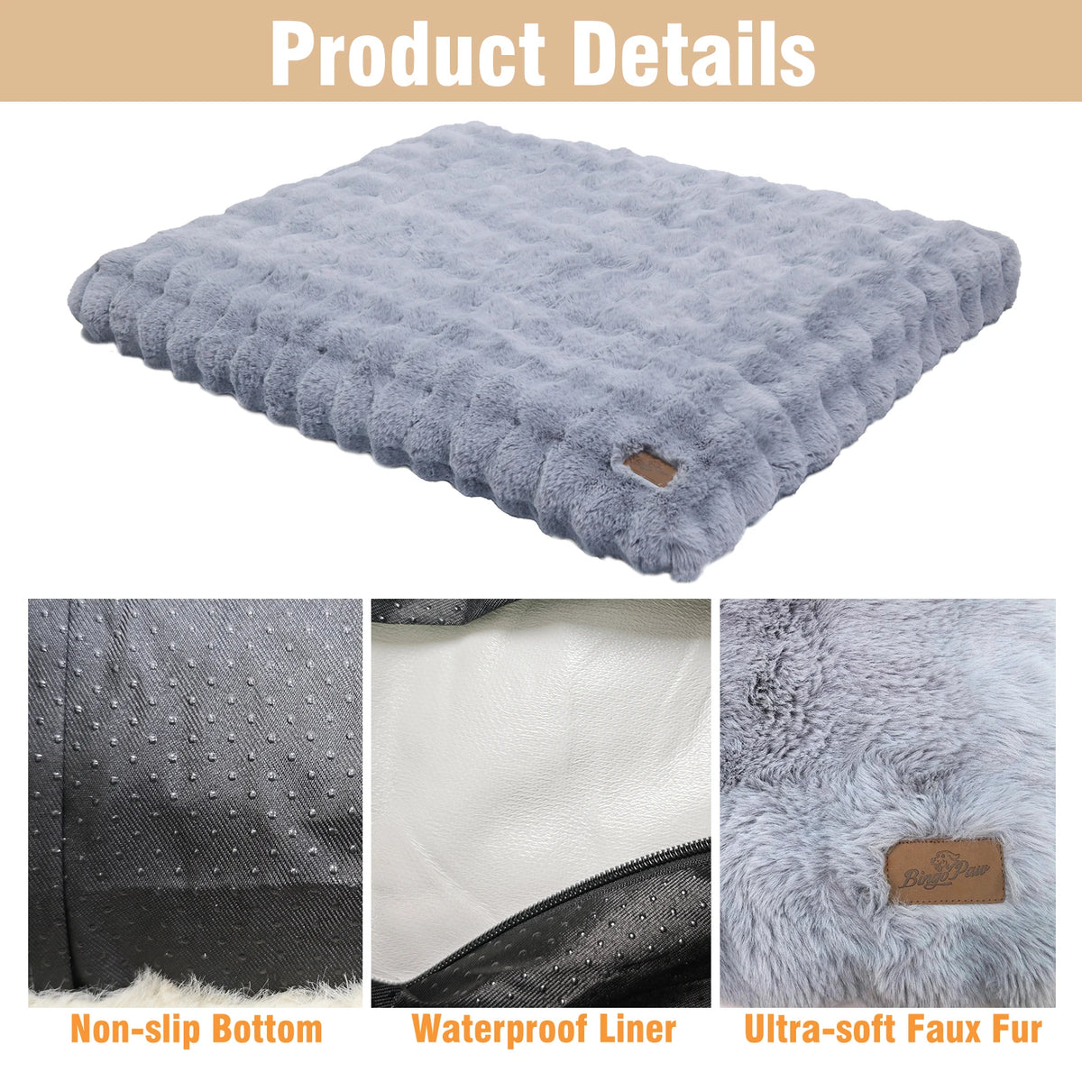 Borwart Ultra Plush Washable Dog Bed With Removable Cover