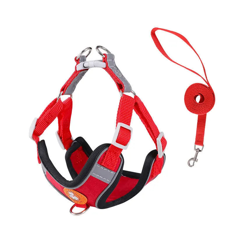 Adjustable Quick Release Dog Harness With Soft Webbing Leash