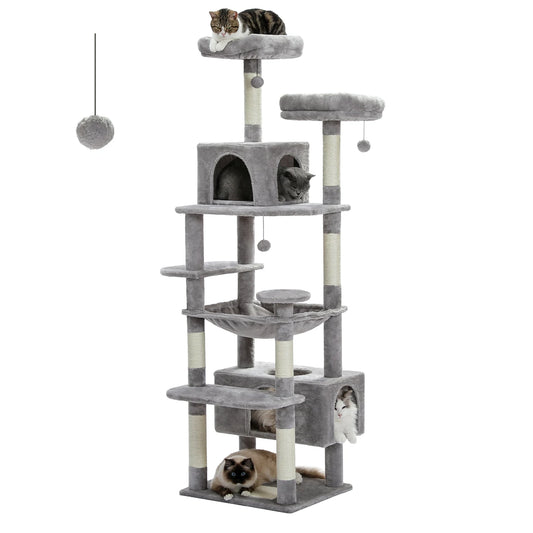 PAWZ Road Indoor Cat Tree Tower With Hammock And Scratch Posts