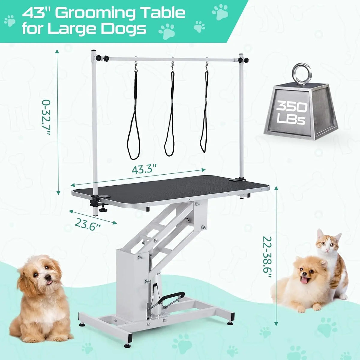 Garvee Heavy Duty Electric Pet Grooming Table With Adjustable Stand