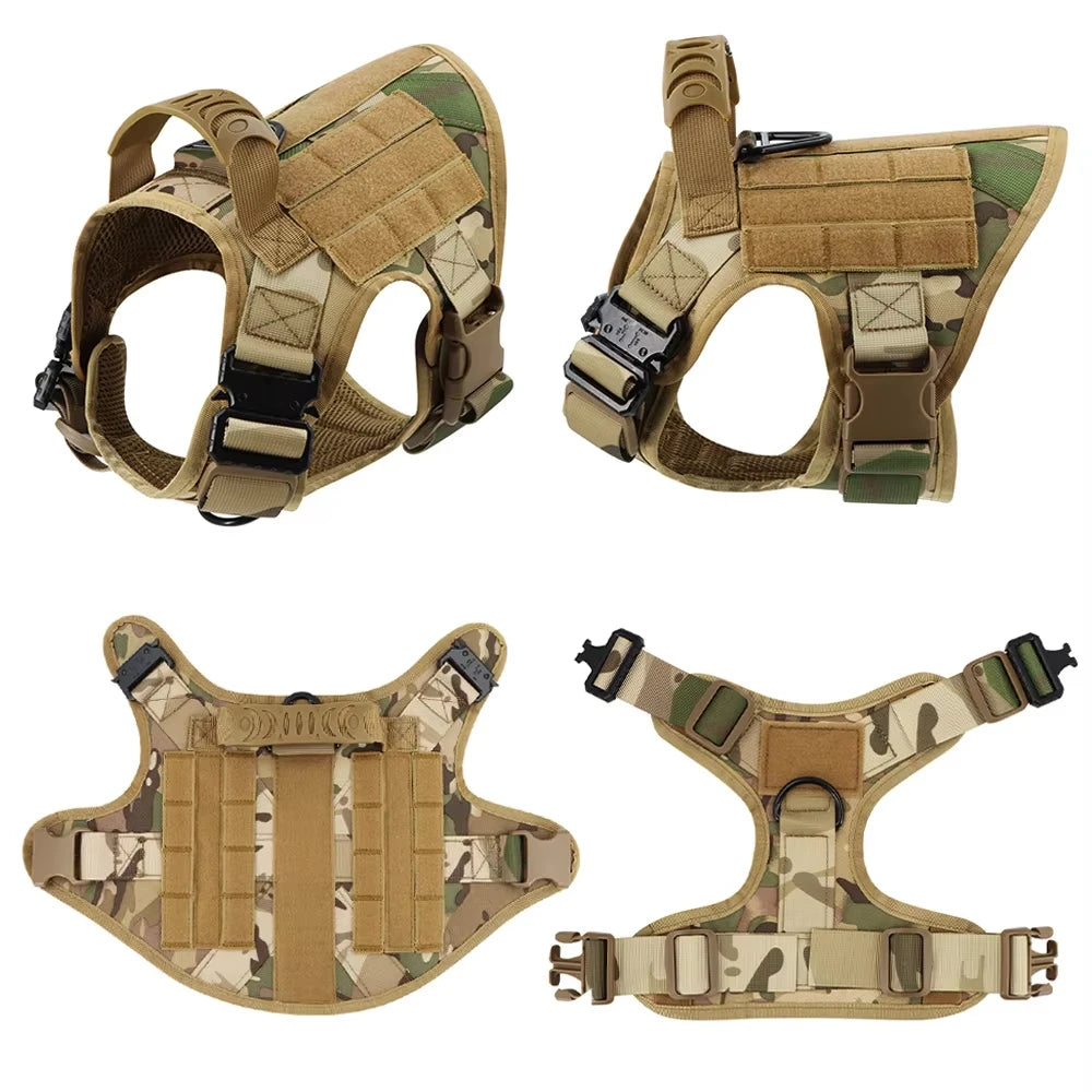 Petravel Padded Tactical Dog Harness Vest Set With Leash