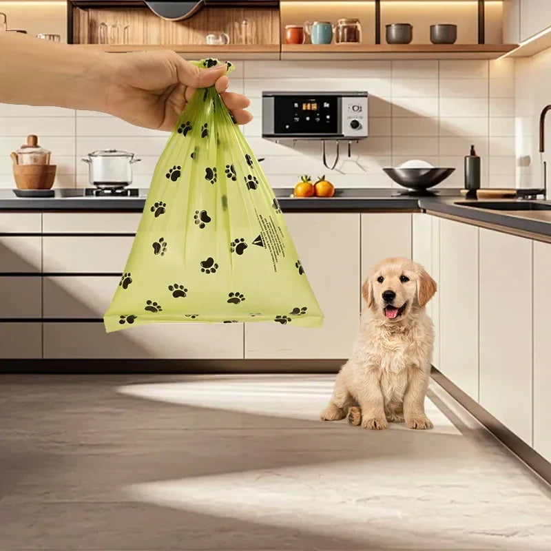 Extra Thick Leakproof Paw Print Pet Waste Bags For Dogs
